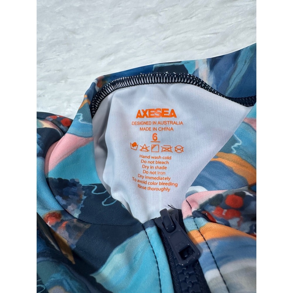 AXESEA Womens Feeling Nature Front Zip One Piece Swimsuit size 6 - Picture 3 of 4